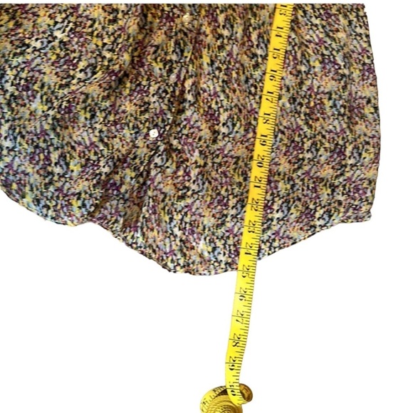 Fei Anthropologie 100% Silk Multicolor Abstract Long Sleeve Button Up  Top Sz 6 - Picture 11 of 12